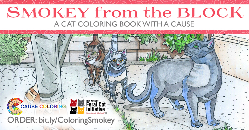 Smokey from the Block: The Coloring Saga of a Feral Kitty in New York City - A Cat Coloring Book by Laura King and Thomas Draplin