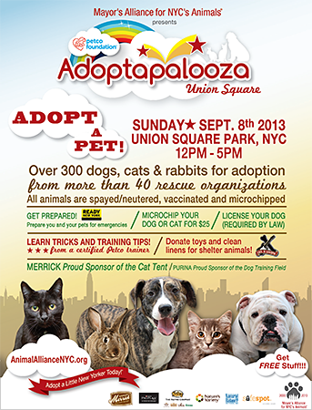 Adoptapalooza Union Square - Sunday, September 8, 2013